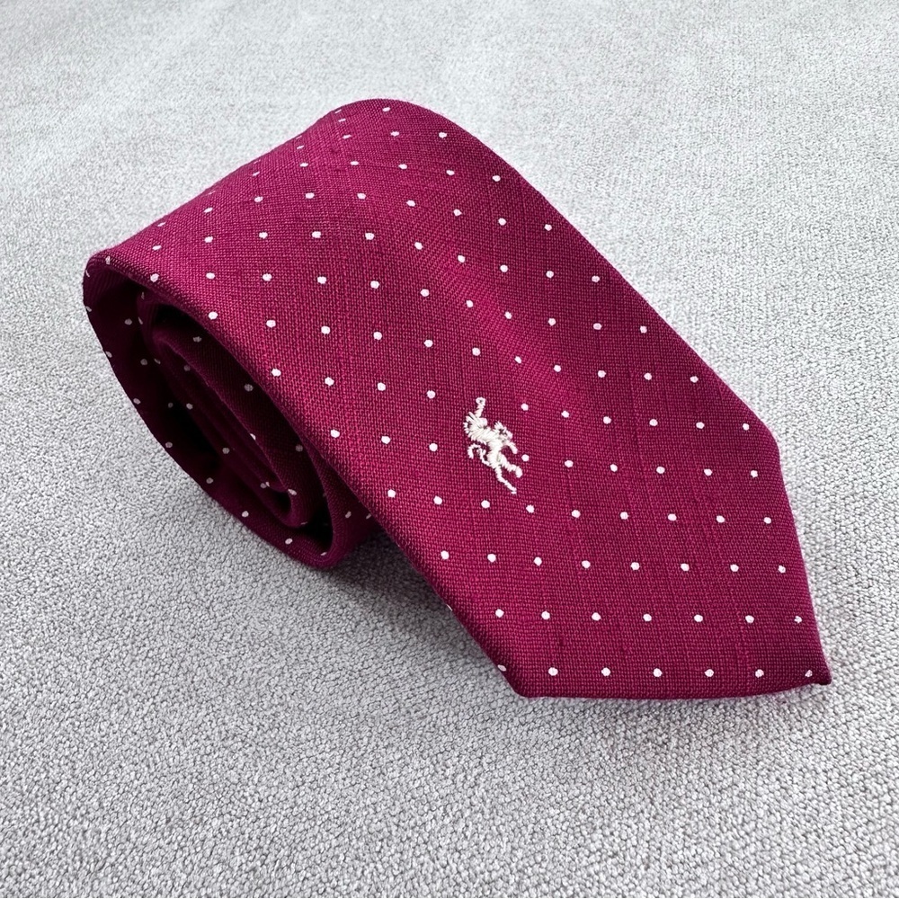 Vintage Bronzini Tie. Red with white dots.